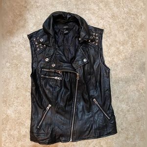 Leather vest with studs from forever 21 size small